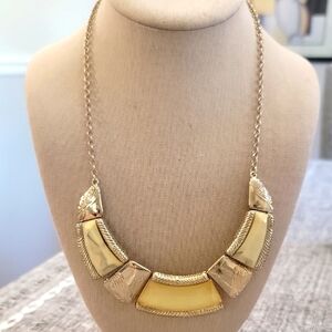 Vintage BB Bastian Brothers Elegant Gold and Cream Bib Necklace